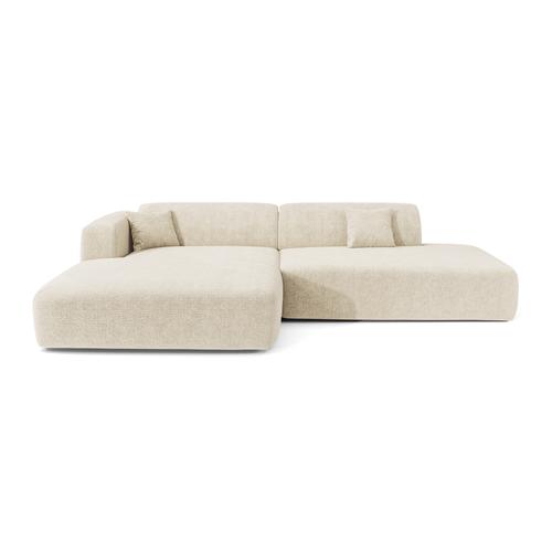 Sia Home - Hoekbanken links MYRA - Fluweel met patroon - Crème - 300cm - vtwonen shop