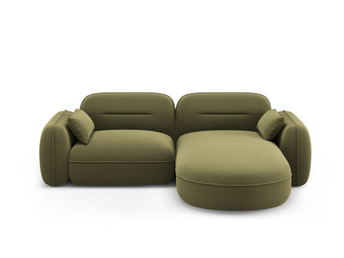 Cosmopolitan Design Modulaire hoekbank rechts Sydney 3-zits, flueel, lichtgroen - 165x230x70cm