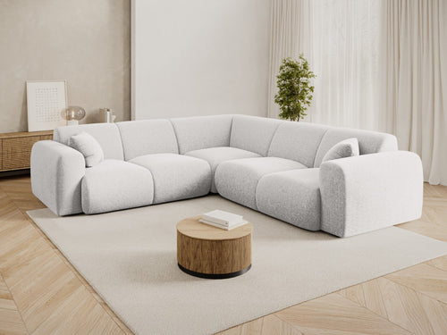 Cosmopolitan Design Symmetrische hoekbank Nolio 5-zits, chenille lichtgrijs - 252x252x72cm