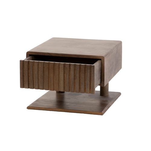 Giga Meubel Nachtkastje Carve - Bruin Acaciahout - 35x35x27cm - vtwonen shop