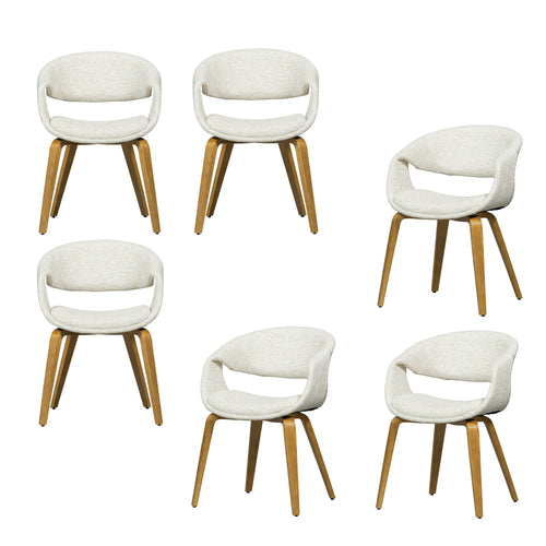 WOOOD eetkamerstoelen Yossi Houten Naturel Poot - Naturel - Set van 6