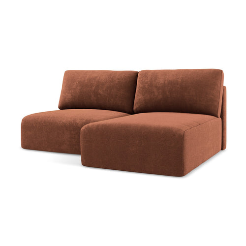 LaMiaSofa hoekbank rechts Ostia - chenille stof - terracotta - 210x149x79