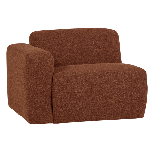 WOOOD 1-zits bank arm links Mojo Base - Bouclé - Roestbruin - 74x105x97