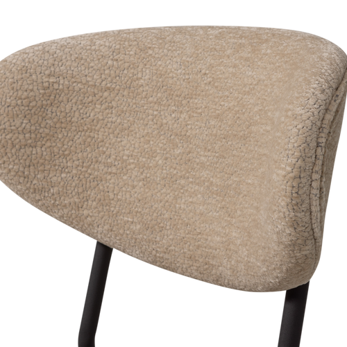 WOOOD eetkamerstoelen Kjeld - Chenille - Naturel - Set van 2
