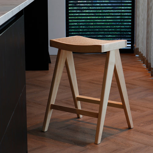 Giga Meubel Barstoel Jules - Rotan/Rubberhout - Naturel - Set van 2 - vtwonen shop