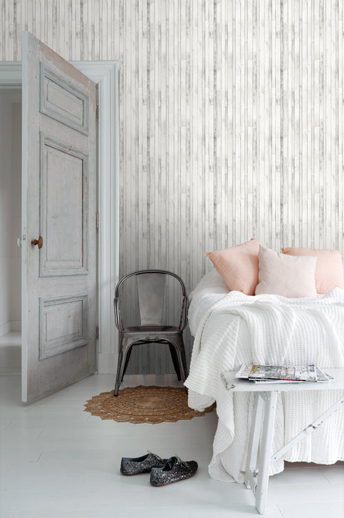 ESTAhome behang sloophout grijs wit - 53 cm x 10.05 m - 138816
