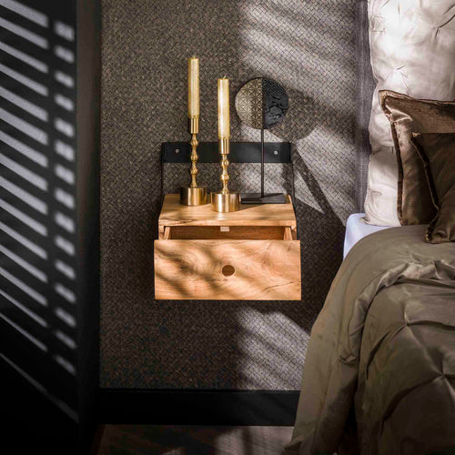 Giga Meubel Nachtkastje Strip XS - Acaciahout - Set van 2 - 30x30x20cm - vtwonen shop