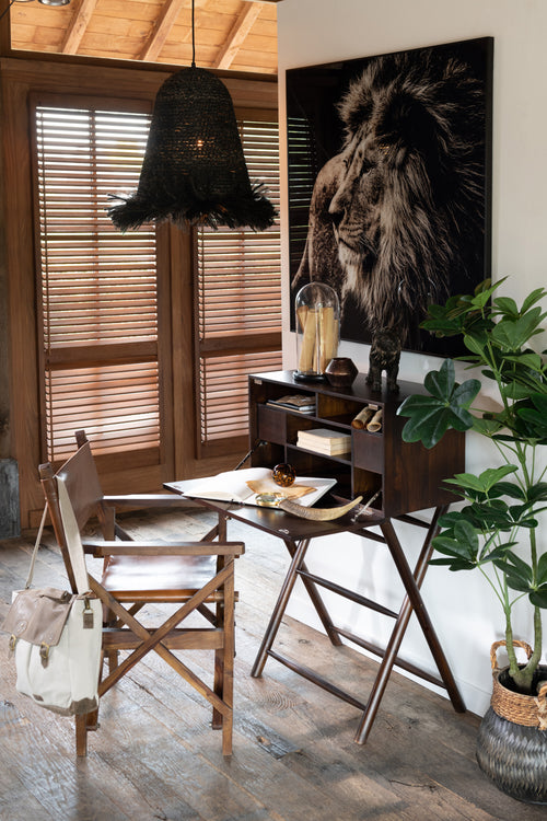 J-Line regisseurstoel Plooibaar - hout/leder - cognac