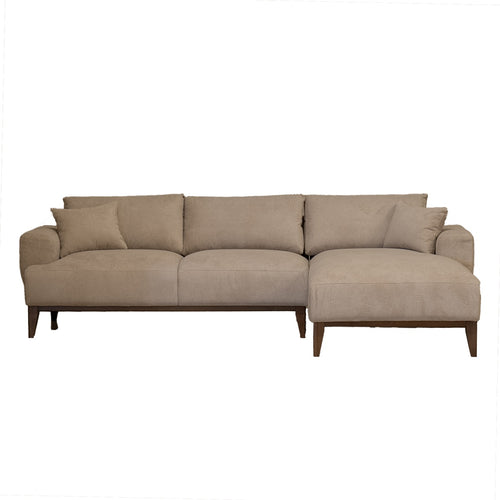 Giga Meubel Chaise Longue Bank Bordeaux - 3-Zits - Links - Taupe - vtwonen shop