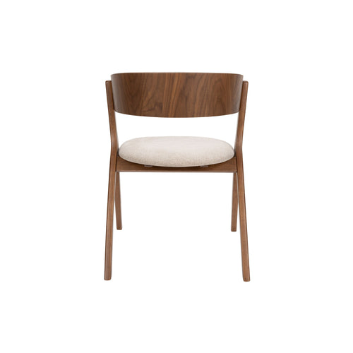 Dutchbone Bresso Eetkamerstoelen Walnoot/ Beige - Set van 2