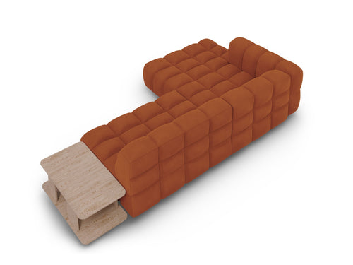 Cosmopolitan Design Modulaire hoekbank links Sky 4-zits, flueel, terracotta - 162x297x70cm
