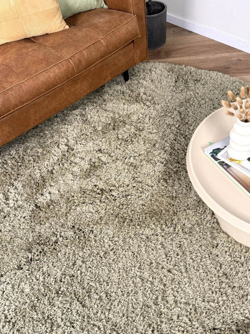 Interieur05 vloerkleed Pilo - hoogpolig - groen - Ø240 cm - vtwonen shop