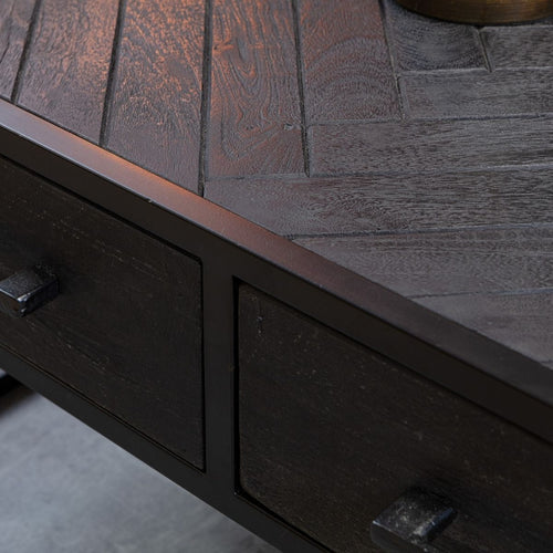 StarFurn Salontafel New York - Vierkant Zwart Hout - 80x80x40cm - vtwonen shop