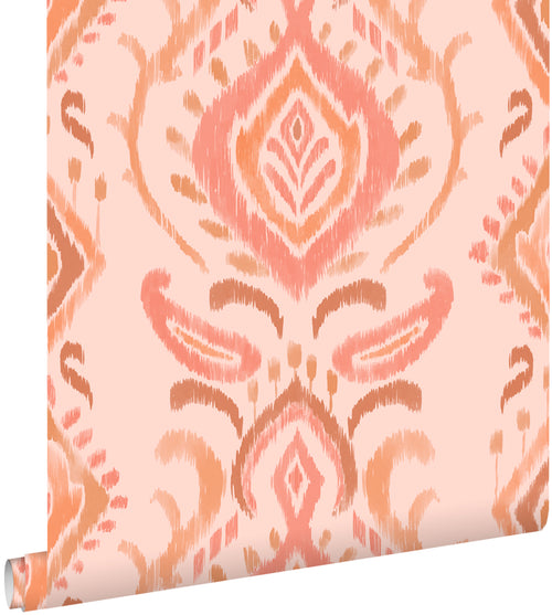ESTAhome behang ornamenten roze en oranje - 50 x 900 cm - 131695