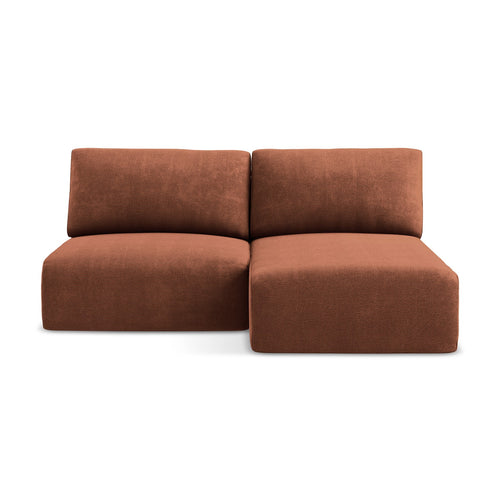 LaMiaSofa hoekbank rechts Ostia - chenille stof - terracotta - 210x149x79
