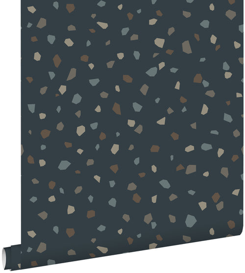 ESTAhome behang terrazzo donkerblauw - 50 x 900 cm - 139828 - vtwonen shop