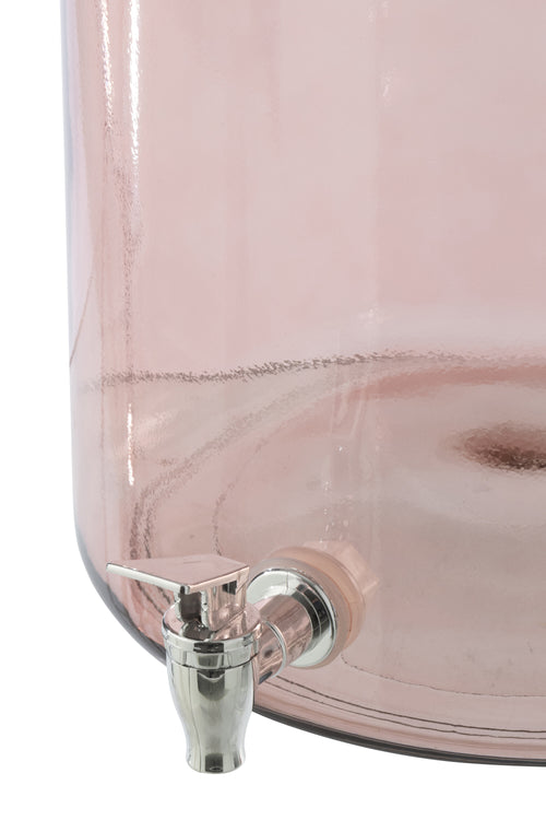 J-Line drankdispenser - glas - zalmroze