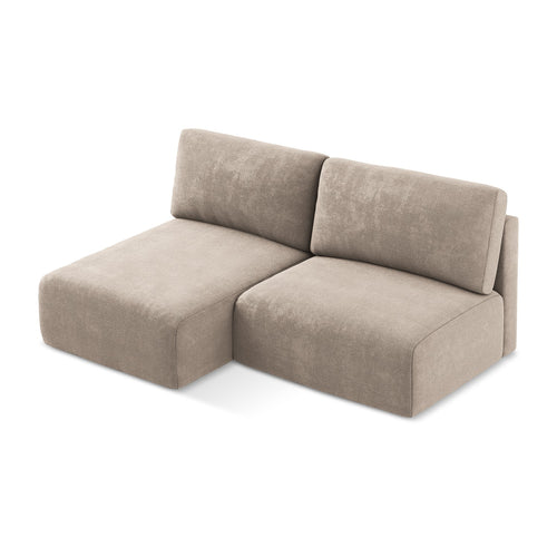 LaMiaSofa hoekbank links Ostia - chenille stof - donkerbeige - 210x149x79