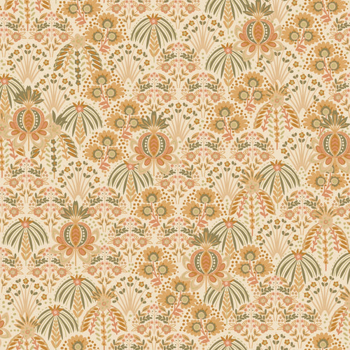 ESTAhome behang vintage bloemen in art nouveau stijl oranje en okergeel - 50 x 900 cm - 131509 - vtwonen shop