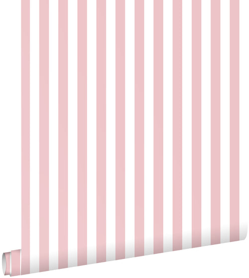 ESTAhome behang strepen roze en wit - 50 x 900 cm - 130951 - vtwonen shop