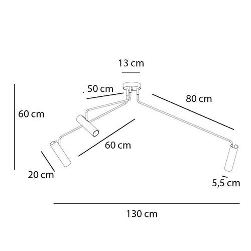 Nowodvorski spot Eye - 3 lichts - 130  x 60   cm - wit - vtwonen shop