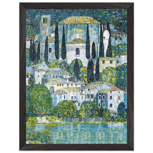 Artfulprints Poster met Lijst Gustav Klimt - Church in Cassone   - 30x40 cm - Donkergroen