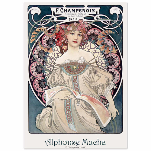 Artfulprints  Alphonse Mucha - F. Champenois   poster A4 21x29.7 cm - vtwonen shop