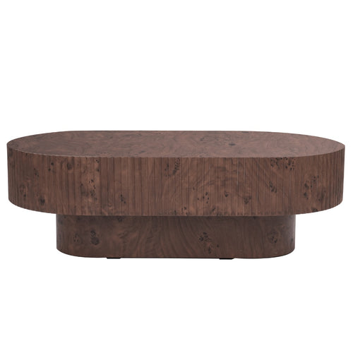 Giga Meubel Salontafel Jelte - Ovaal Walnoot Hout - 110x60x36cm