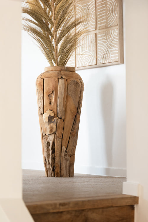 J-Line vaas Teakhout - naturel - large - 115 cm hoog