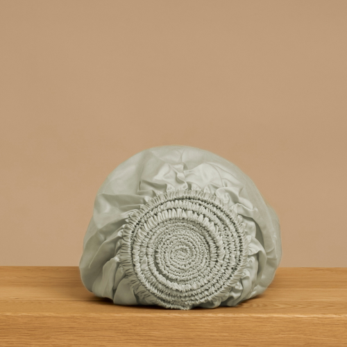 Coco & Cici - Tencel Sateen Hoeslaken 200 x 200 cm - 2 Persoons Beddengoed - Lyocell - Elastiek Rondom - Grijs Groen - Extra Zacht