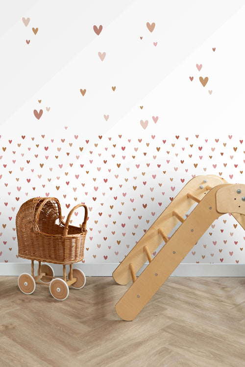 ESTAhome behang hartjes terracotta en roze - 53 cm x 10.05 m - 139360