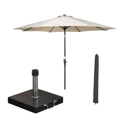 Garden Impressions stokparasol Lotus ecru Ø300 cm met Cosmo voet en hoes