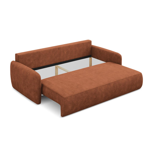 LaMiaSofa 3-zits slaapbank Corle - chenille stof - terracotta - 218x102x86