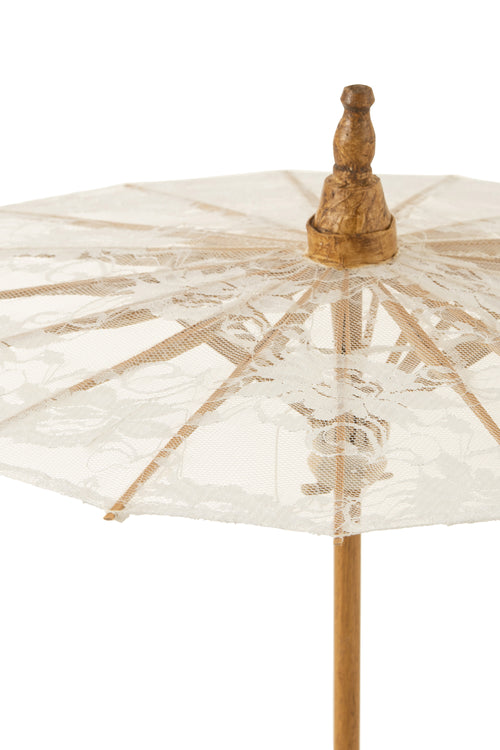 J-Line parasol Motiefs - hout - wit