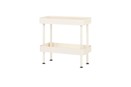 noo.ma Nolle Console 2-tier, metalen console 60 x 30 x 57,5 cm - Piazza Beige