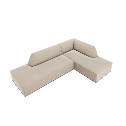 Cosmopolitan Design - Modulaire hoekbank rechts Siena 4-zits, flueel beige - 180x273x69cm