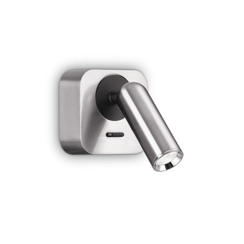 LED decoratieve vierkante leeslamp nikkel, 3000K 3,5W