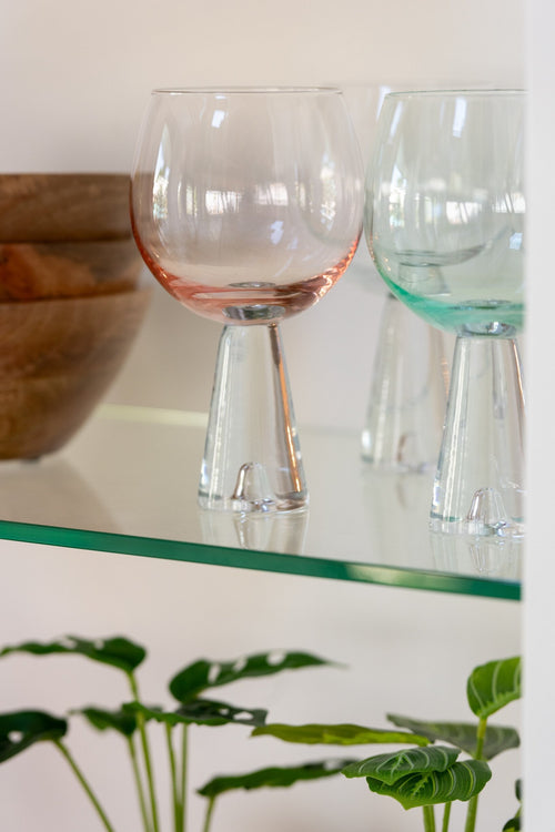 J-Line wijnglas Dean - glas - transparant - 4 stuks