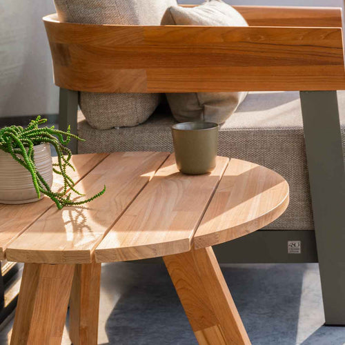 4 Seasons loungetafel Cosmic antraciet - teak - Ø78 cm