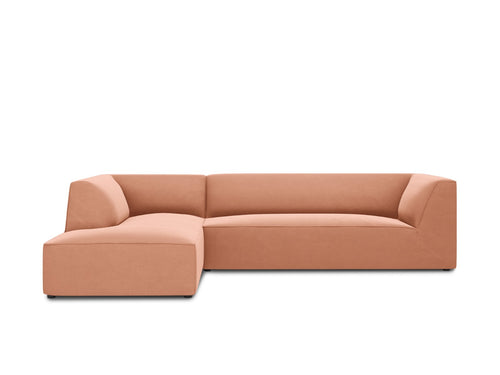 Micadoni linker hoekbank Ruby 4-zits, flueel, roze - 180x273x69cm