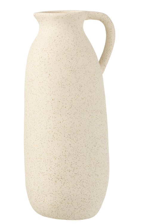 J-Line vaas Kruik - keramiek - beige - large - 36 cm hoog