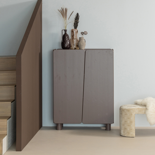 WOOOD opbergkast 2-deurs Root - Grenen - Truffel Bruin - 135x100x45