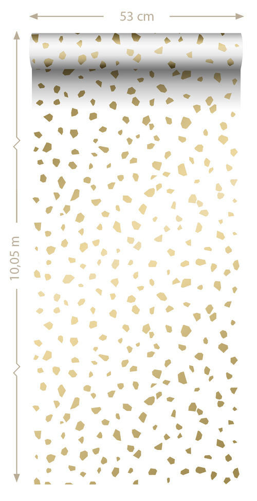 ESTAhome behang terrazzo wit en goud - 0,53 x 10,05 m - 139133 - vtwonen shop