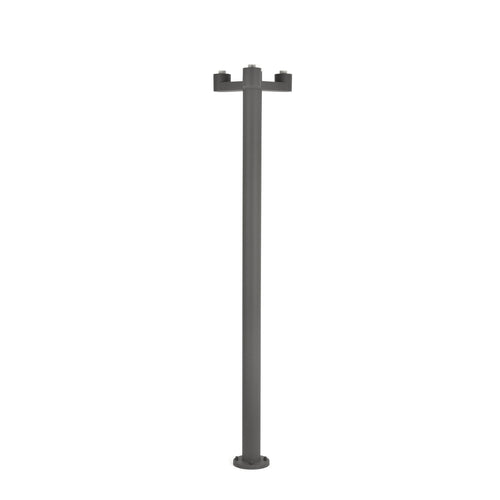 Faro Structure - 3 Lichts Buitenlamp Paal Donkergrijs - Alleen Sokkel IP44, E27