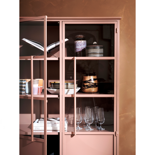 WOOOD vitrinekast Exhibit - Metaal - Tan - 170x99x44 - vtwonen shop