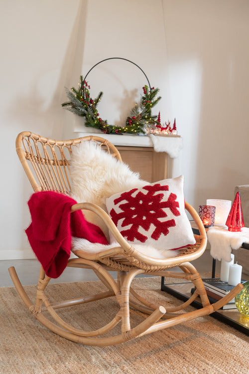 J-Line kussen Ijspegel - acryl/polyester - rood/wit - vtwonen shop