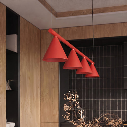 Sollux Lighting Kroonluchter NOX 4L rood - 122x14x215cm