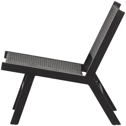 WOOOD tuin fauteuil + hocker Puk - Aluminium - Zwart - Set van 2 - vtwonen shop