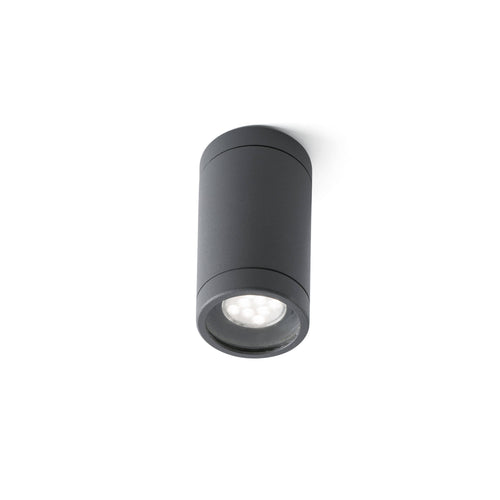 Faro Olot - 1 Licht Buiten Opbouw Plafondlamp Donkergrijs IP44, GU10