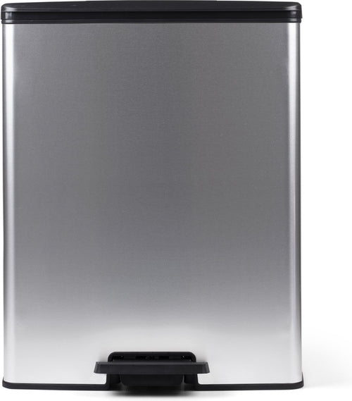 Curver Decobin Duo Prullenbak - 26L+26L - Rechthoekig - Zilver Metallic - vtwonen shop